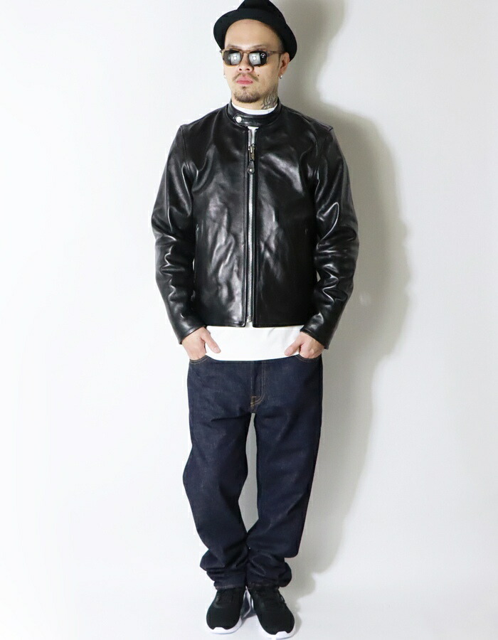 楽天市場】ショット レザージャケット 革ジャン カフェレーサータイプ