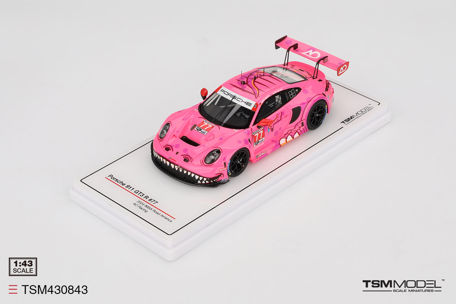 TSM 1:43 Porsche 911 GT3 R #77 AO Racing 2024 IMSA Road America
