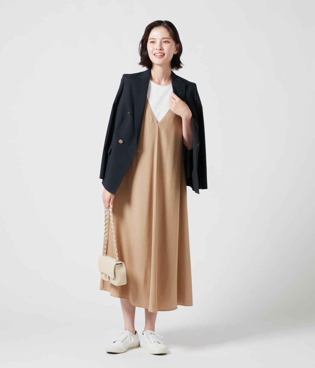 ウォッシャブル】TWマットクレープ ダブルブレストブレザー(71083812