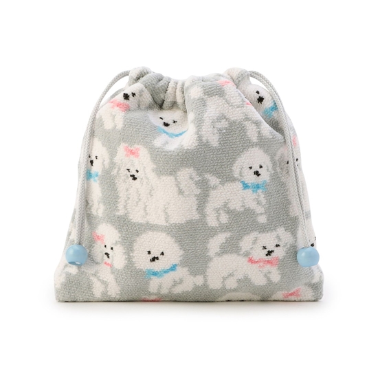 モフモフワンチャン 巾着 L/MWC-257366（WEB限定）(ペールブルー