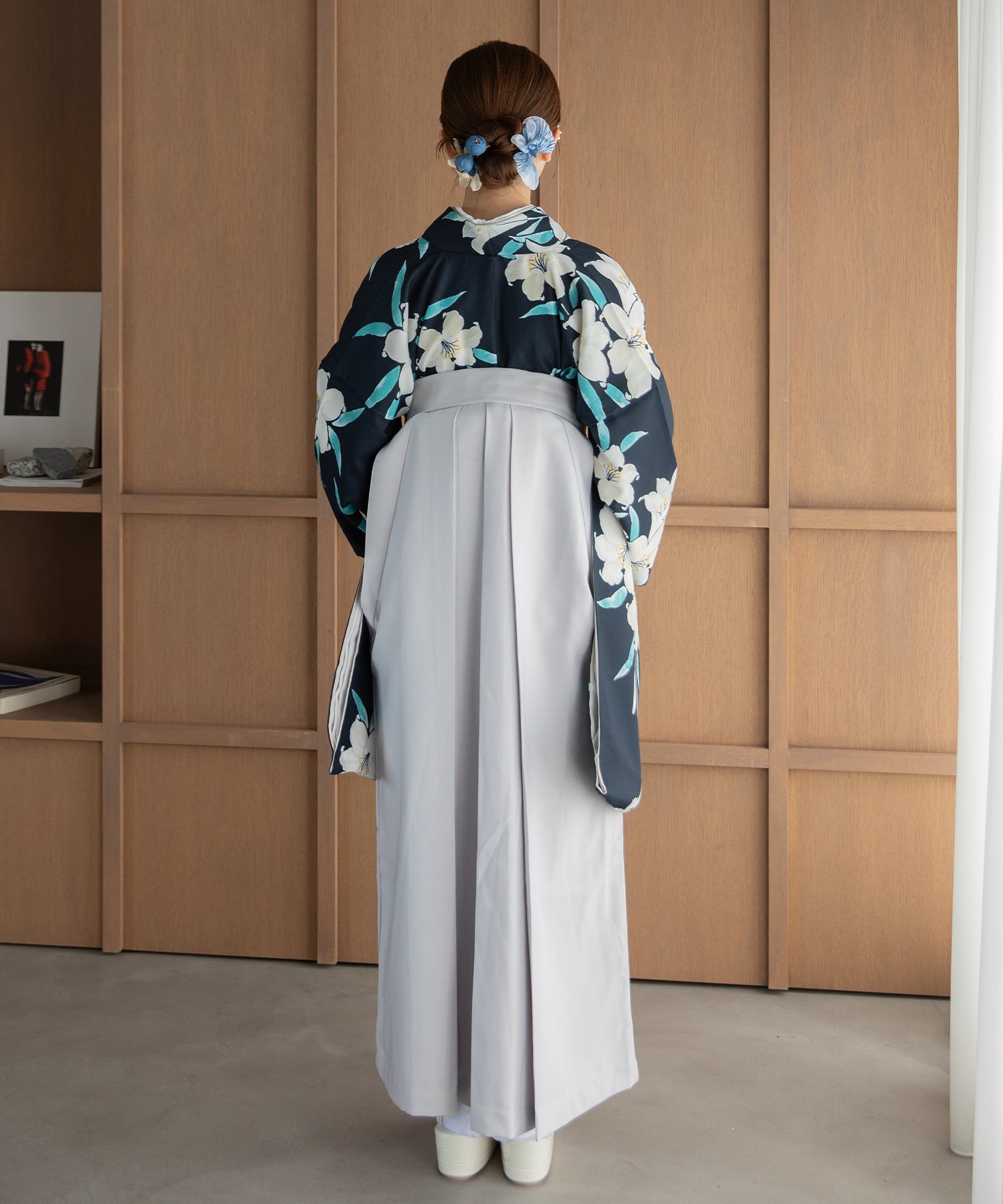 こだわり袴3点セット -grace original-ネイビー系 – ゆかた館グレース