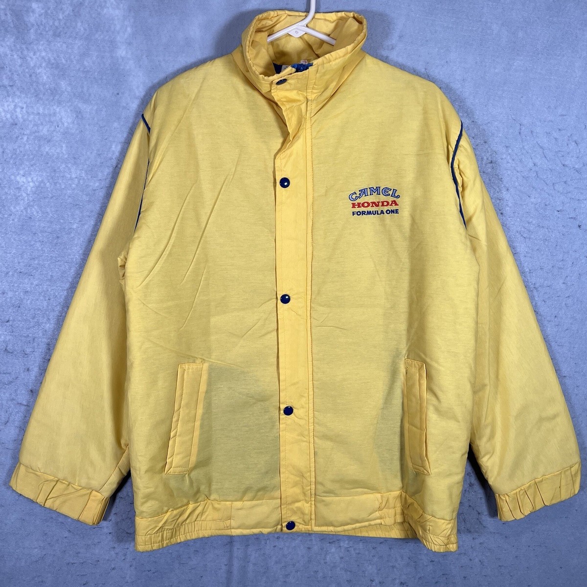 Vintage 90s Camel Honda Formula 1 Car Racing Jacket Full Zip
