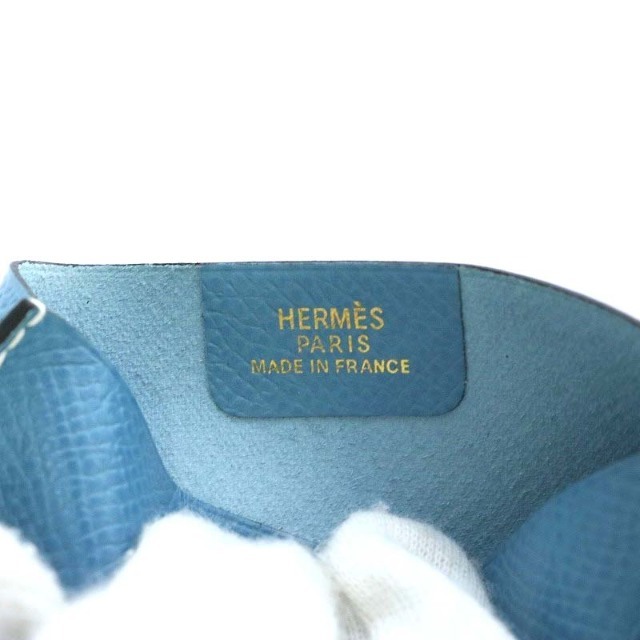 エルメス ポルクロール カードケース 名刺入れ レザー ブルー □G刻印