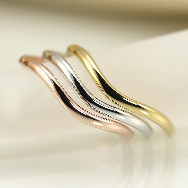 Jeweluce（ジュエルーチェ） K10 地金 リング Wave ウェーブライン