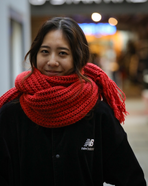 BATONER Fringe Muffler Long [Ivory/Red]