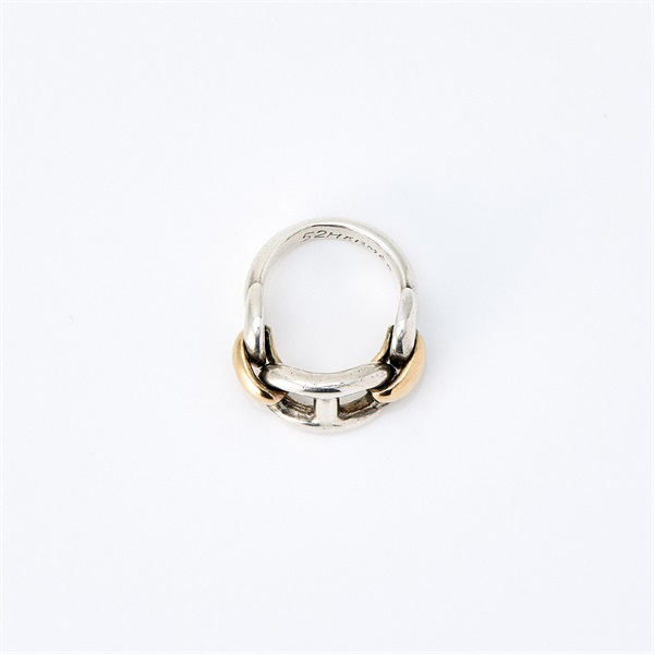 HERMES シェーヌダンクル コンビ リング 52 シルバー ゴールド 925