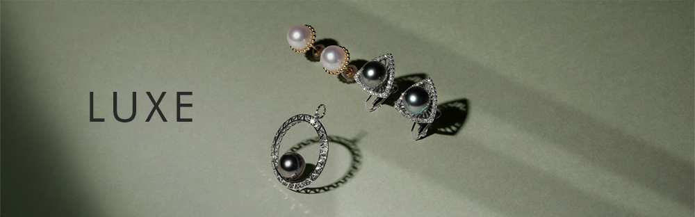 LUXE タヒチ黒蝶真珠 ピアス9mmUP K14WG | 南洋真珠ピアス・イヤリング