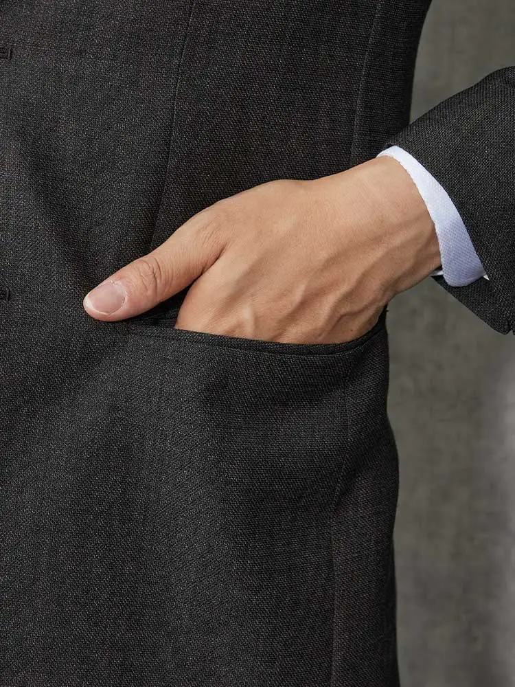 Super100'S】ウール100％ スリーピーススーツ 無地調 ブラウン | P.S.