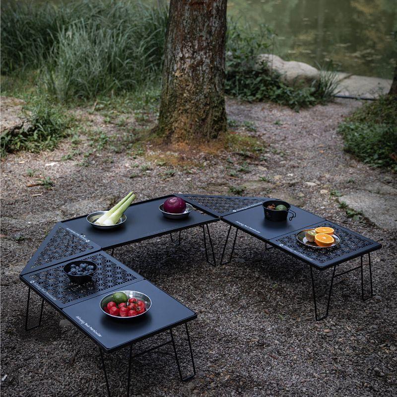 CAMPINGMOON フィールドラック 天板 連結 黒 三角コーナー コーナー