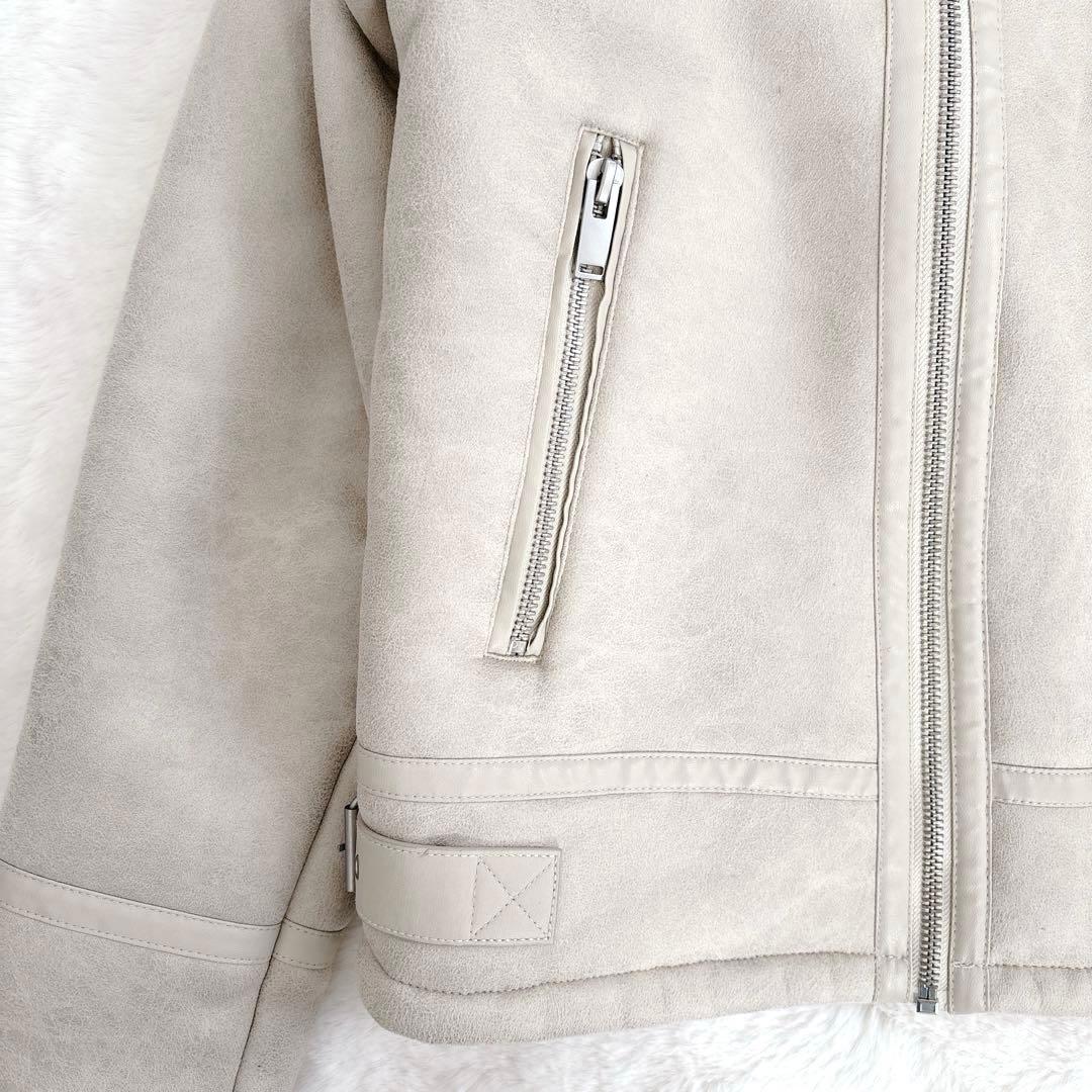 ZARA フェイクレザージャケット ライダースジャケット ボア ムートン
