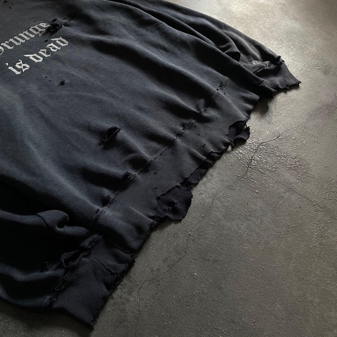 90's grunge is dead“ペイント“USA製“boro sweat