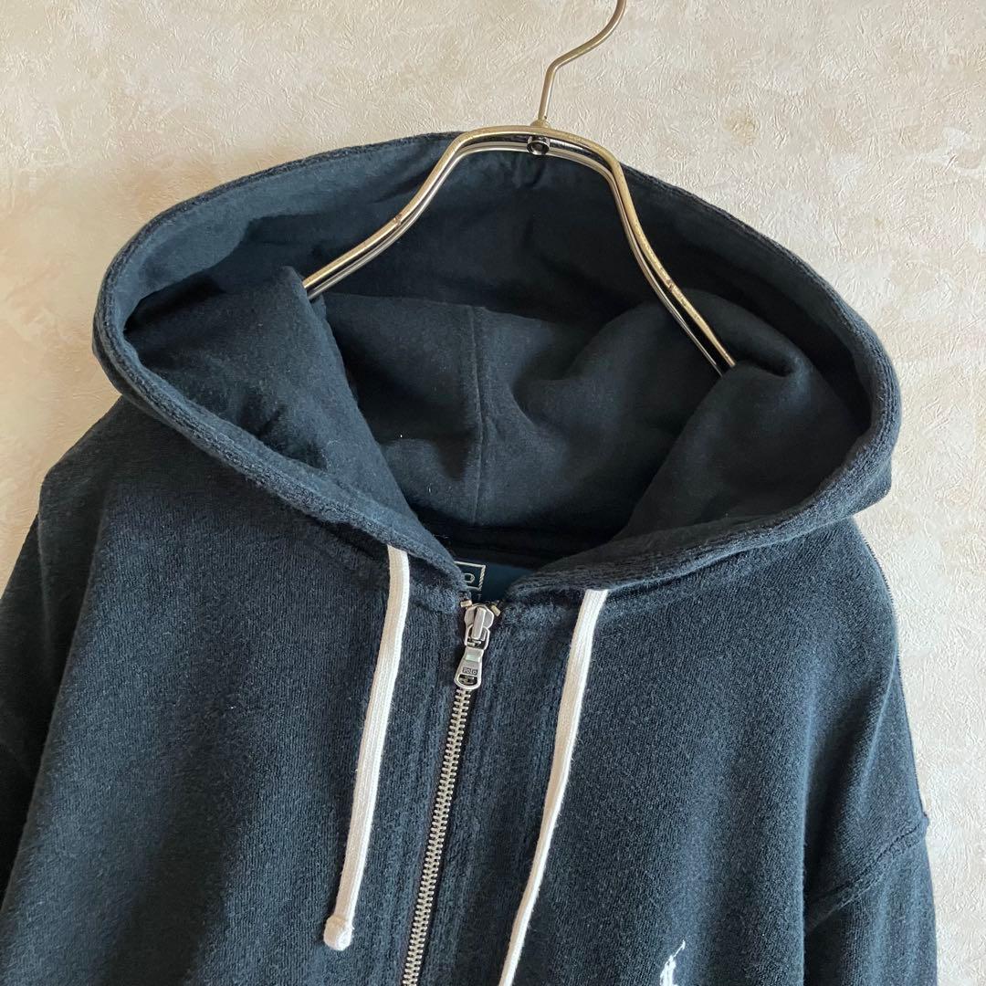 90's ラルフローレン ジップパーカー 黒 XL セパポケ パイル - メルカリ