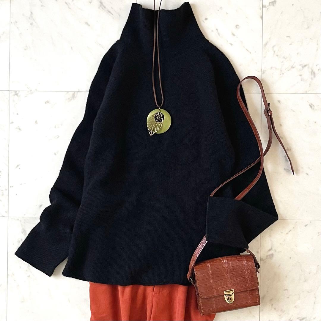 美品＊ヨーガンレール ヤクウールアルパカ混タートルネックニット M ブラック黒 美品＊ヨーガンレール ヤクウールアルパカ混タートルネックニット M