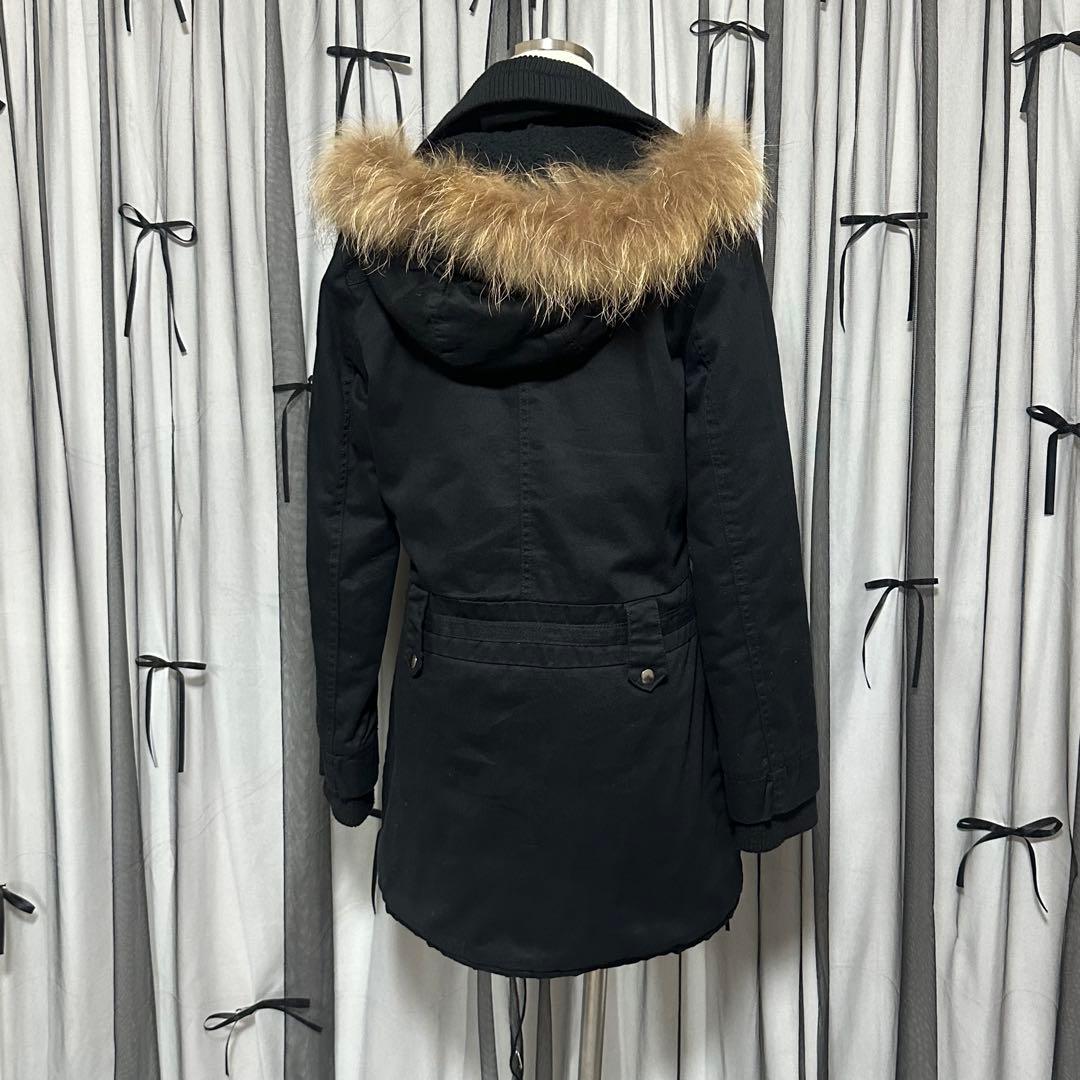 平成ギャル y2k リアルファー ミニタリー モッズコート フェアリー