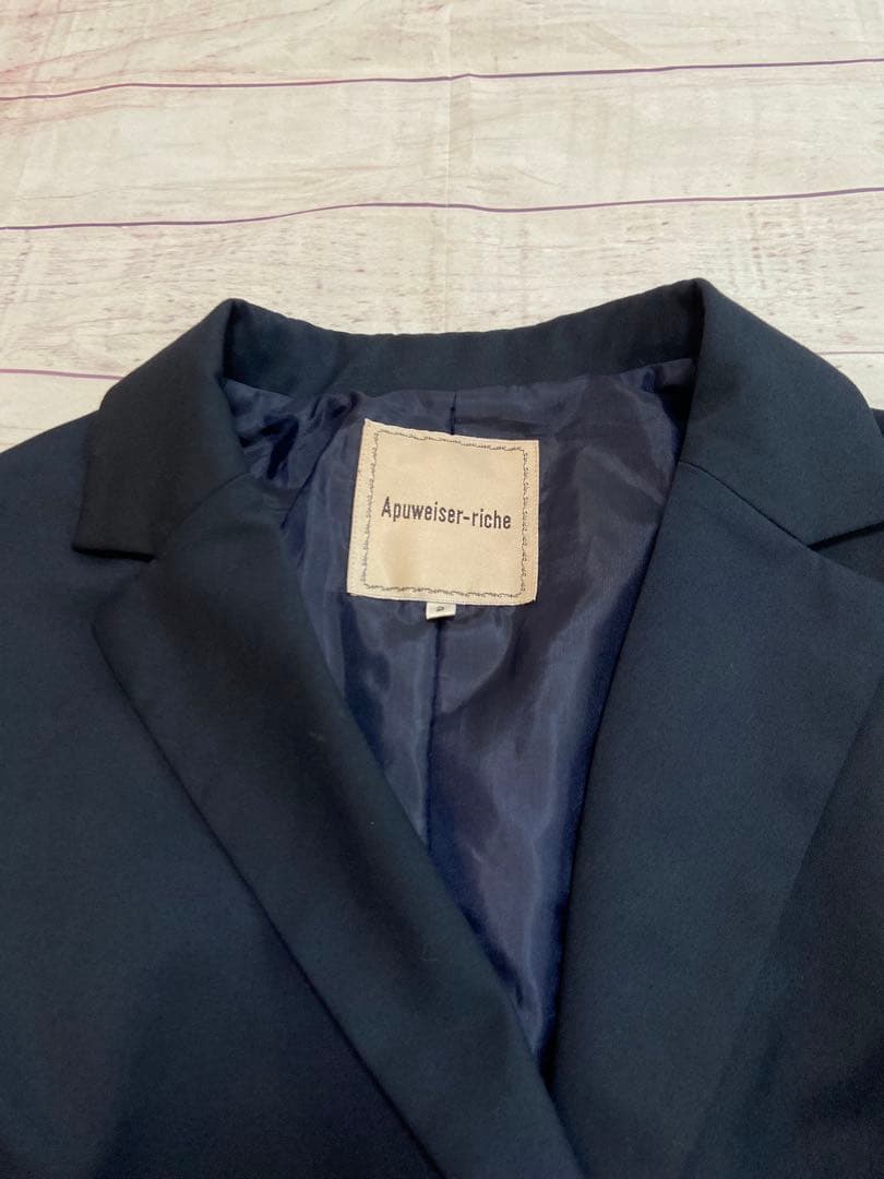 アプワイザーリッシェ ダブルテーラードジャケット 紺ブレ 金ボタン