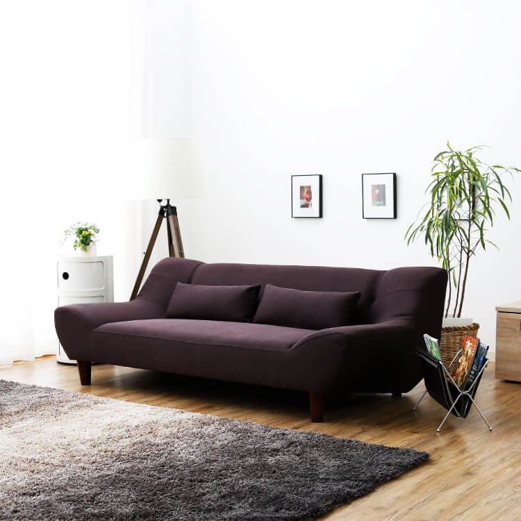 2人掛けロータイプソファ ワイドな座り心地と開放感をお届け(イエロー